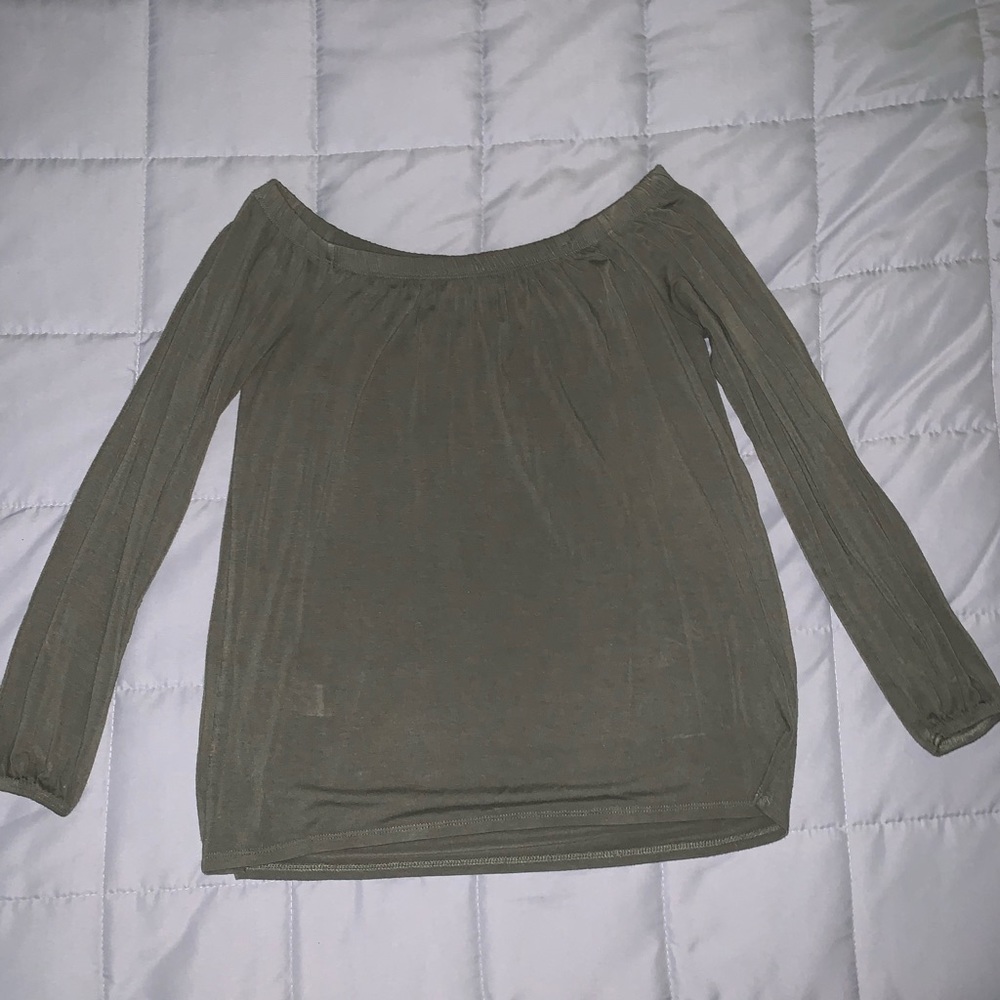 Hollister Off the shoulder green top